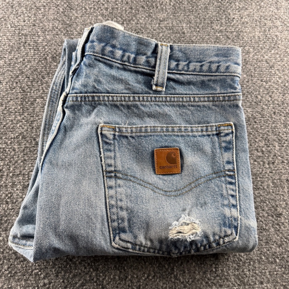 Carhartt Mens B480 DVB Traditional Fit Light Wash Blue Denim Jeans 32x34